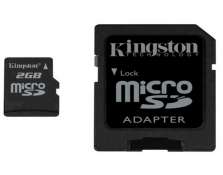 MEMORY CARD MICRO SD 2GB KINGSTON COM ADAP P/SD 